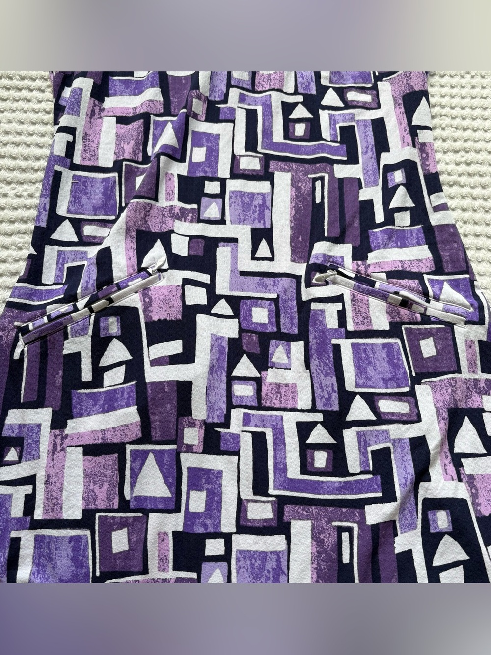IBKUL Jennifer Print Sleeveless Golf Tennis Dress Purple Geometric UPF 50+ S - Picture 4 of 6